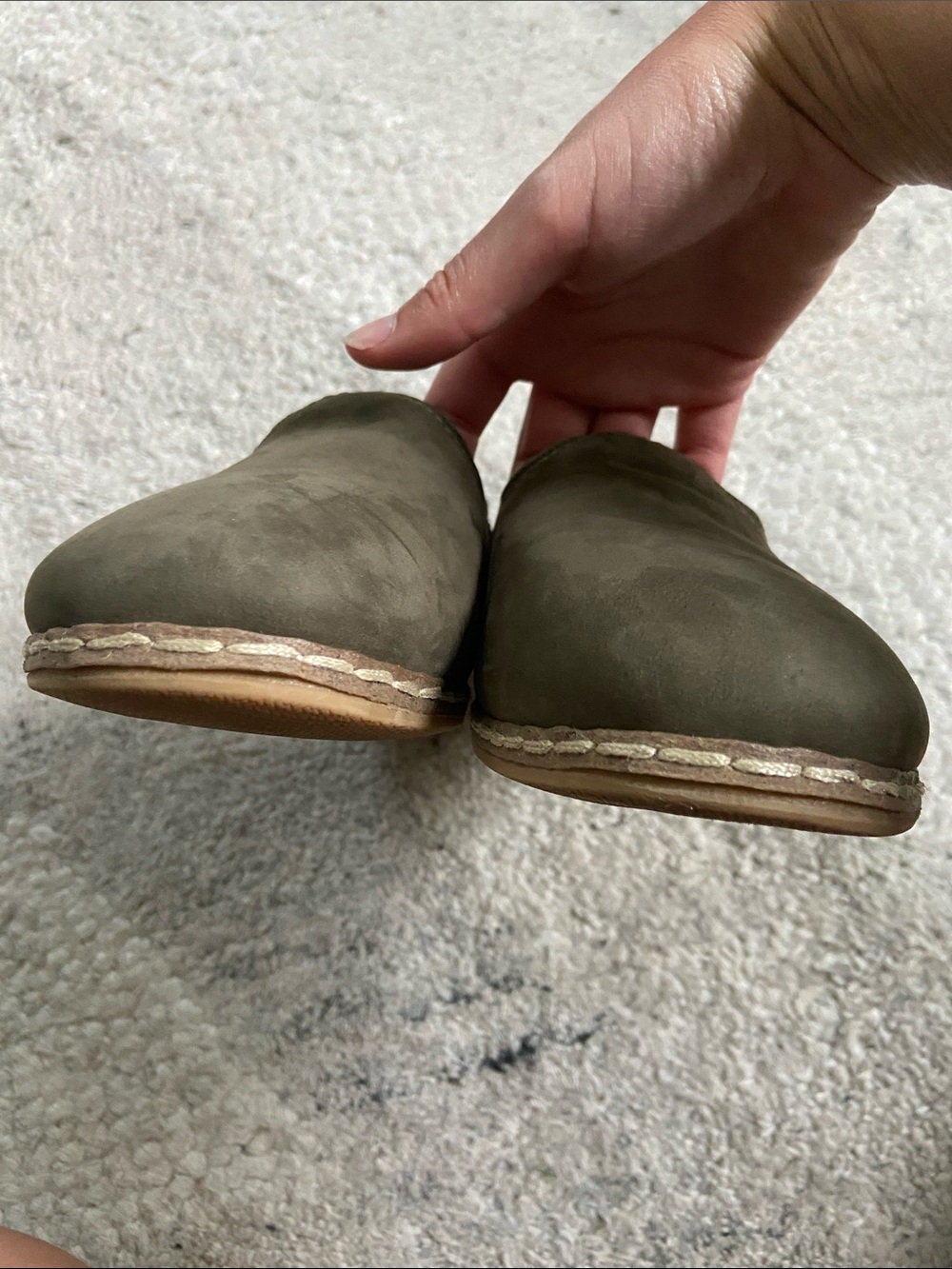 Charix Olive Suede Nubuck Slip-On Loafers - Picture 8 of 11